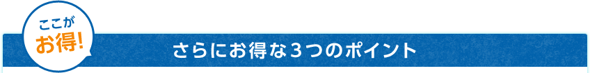 ここがお得！さらにお得な3つのポイント